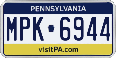PA license plate MPK6944