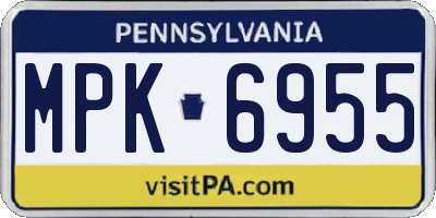 PA license plate MPK6955