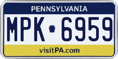 PA license plate MPK6959