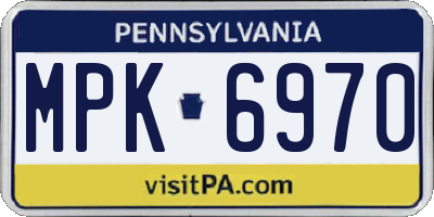 PA license plate MPK6970