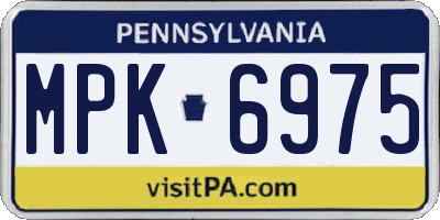 PA license plate MPK6975