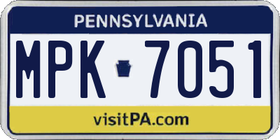 PA license plate MPK7051