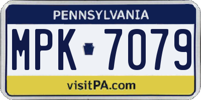 PA license plate MPK7079