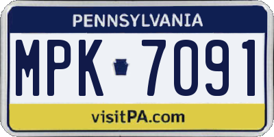 PA license plate MPK7091