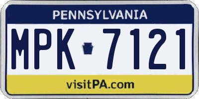 PA license plate MPK7121