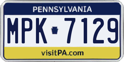 PA license plate MPK7129