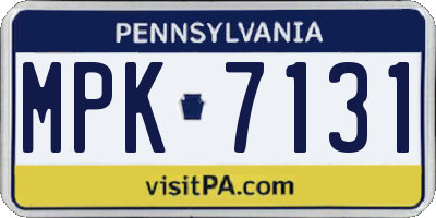 PA license plate MPK7131