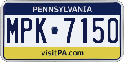 PA license plate MPK7150