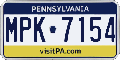 PA license plate MPK7154