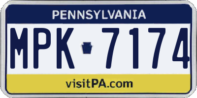PA license plate MPK7174