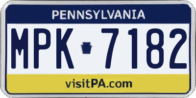 PA license plate MPK7182