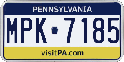 PA license plate MPK7185
