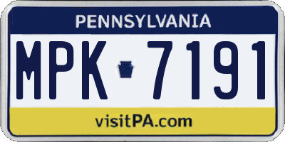 PA license plate MPK7191