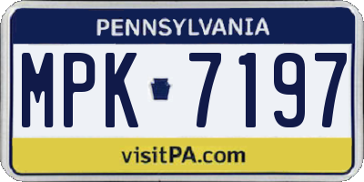 PA license plate MPK7197
