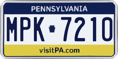 PA license plate MPK7210
