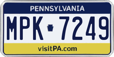 PA license plate MPK7249