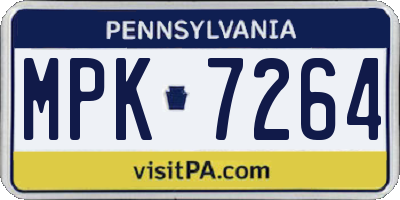PA license plate MPK7264
