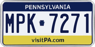 PA license plate MPK7271
