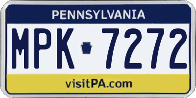 PA license plate MPK7272