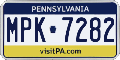 PA license plate MPK7282