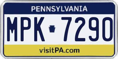 PA license plate MPK7290