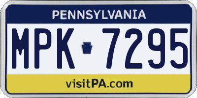 PA license plate MPK7295