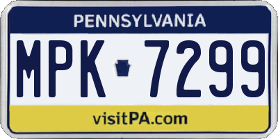 PA license plate MPK7299