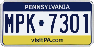 PA license plate MPK7301
