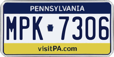 PA license plate MPK7306