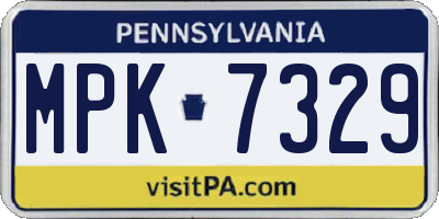 PA license plate MPK7329