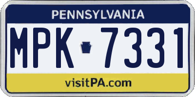 PA license plate MPK7331