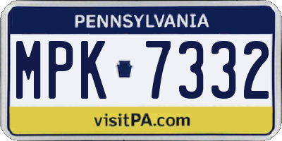 PA license plate MPK7332