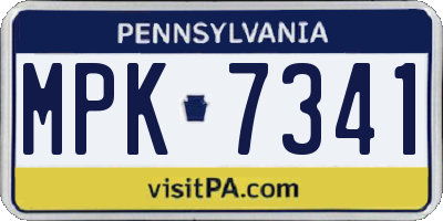 PA license plate MPK7341