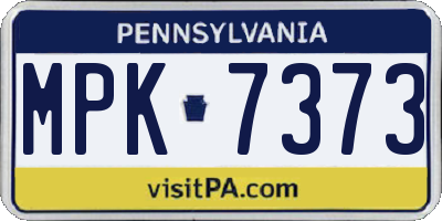 PA license plate MPK7373