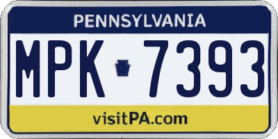 PA license plate MPK7393