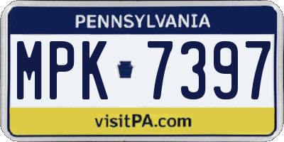 PA license plate MPK7397