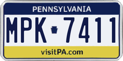 PA license plate MPK7411