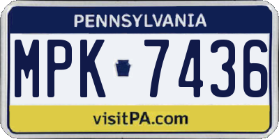 PA license plate MPK7436