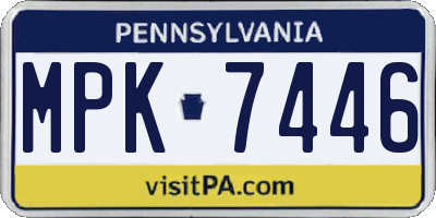 PA license plate MPK7446