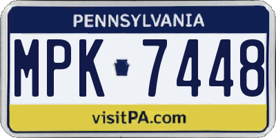 PA license plate MPK7448