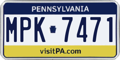 PA license plate MPK7471