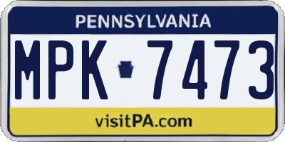 PA license plate MPK7473