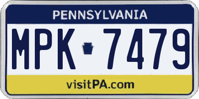 PA license plate MPK7479