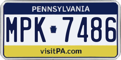 PA license plate MPK7486