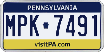 PA license plate MPK7491