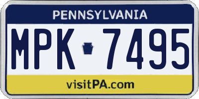 PA license plate MPK7495