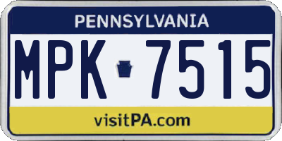 PA license plate MPK7515