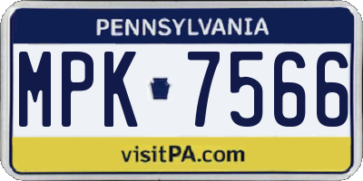 PA license plate MPK7566