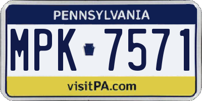 PA license plate MPK7571