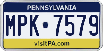 PA license plate MPK7579